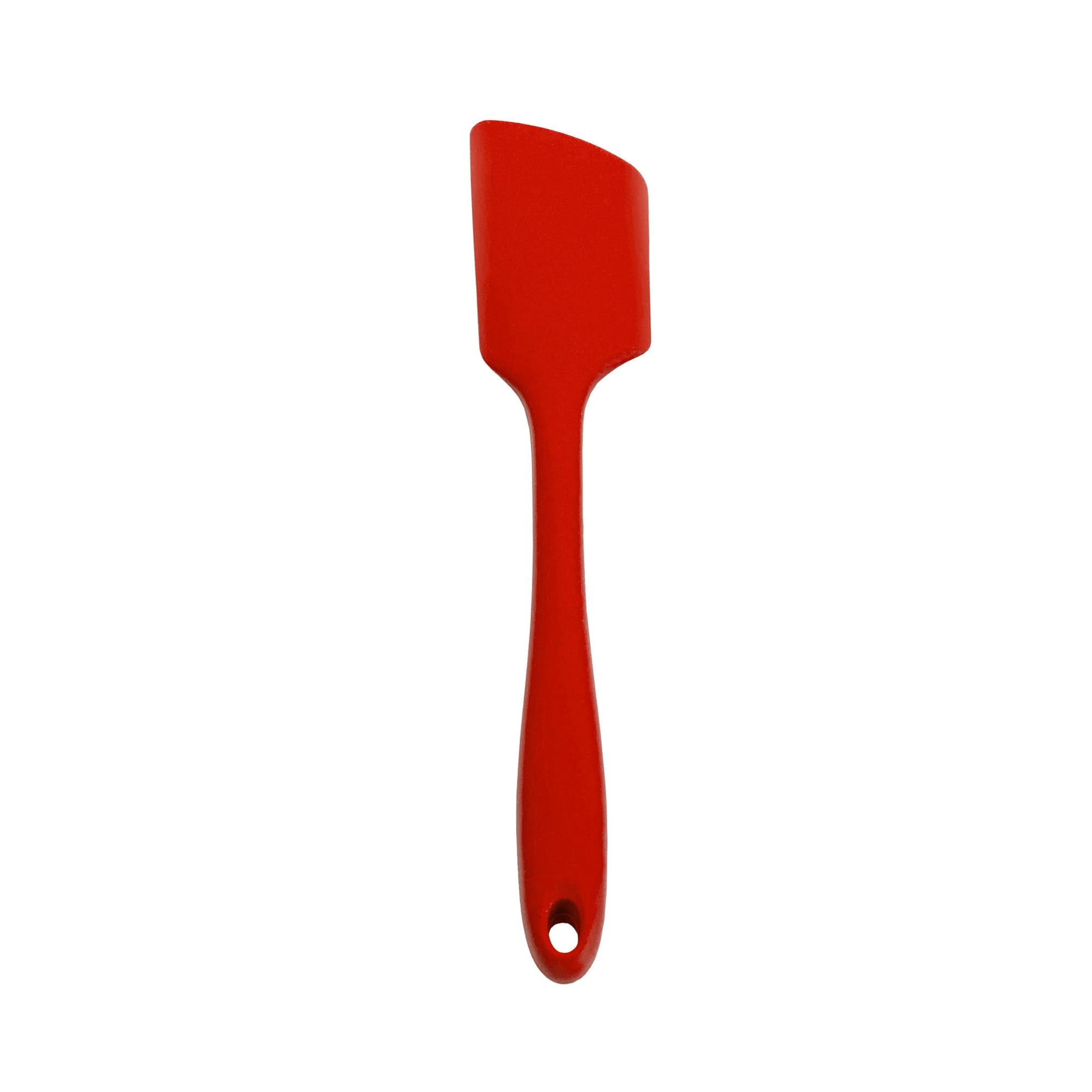 RSVP International Ela Series Heat Resistant Spatulas for Cooking & Baking Strong Silicone Wrapped Steel Rubber Scraper, Spatula, 11x2", Red