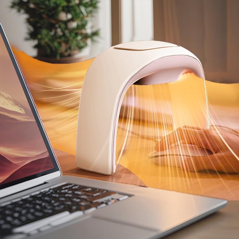 Desktop Space Heater and Hand Warmer with Thermostat Beige