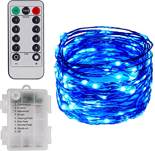 Blue Twinkle Star Christmas Fairy Lights 33ft 100 LED Waterproof String