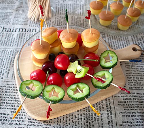 Blue Top 1000pcs Frill Toothpicks 4 Inch Cocktail Picks for Fruit & Appetizers