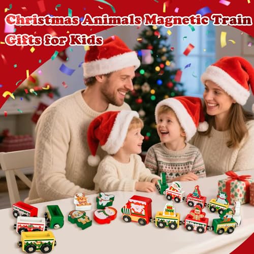 Magnetic Wooden Train Advent Calendar - 24 Day Christmas Countdown Set