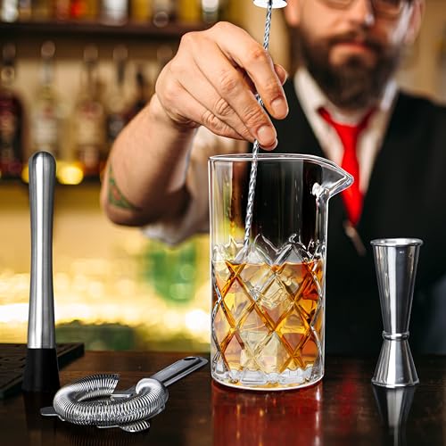 20oz Crystal Mixing Glass Set with Bar Tools - Cocktail Shaker & Accessories