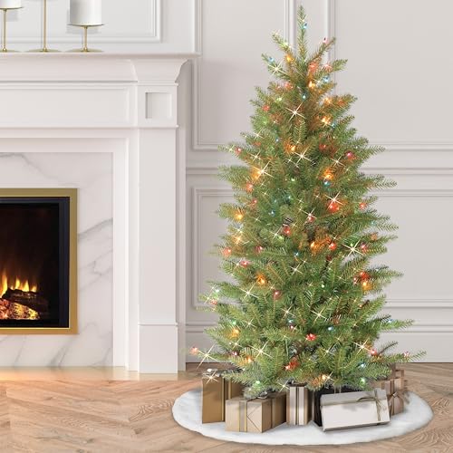 Puleo International 4.5' Slim Fraser Fir Pre-Lit Artificial Christmas Tree with 150 Lights