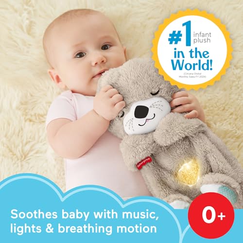 Plush Otter Baby Sound Machine with Breathing Motion & Calming Music