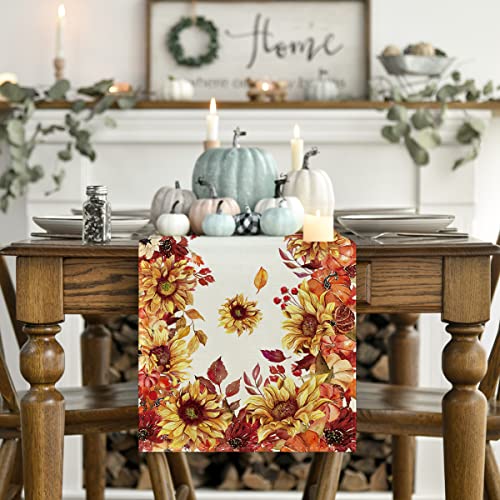 Artoid Mode 210 GSM 13x36 inch Table Runner in Orange/Beige – 100% Polyester