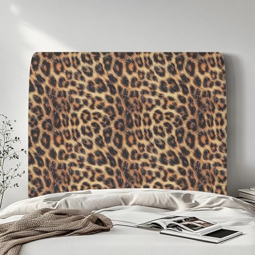 Leopard Print Stretch Headboard Cover - Dustproof & Elastic