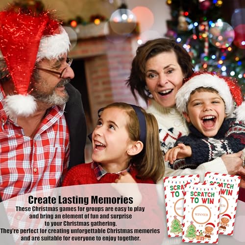 TIOFUNO Christmas Scratch Off Cards 50 Pcs Multicolor - Scratch to Win Party Game Cards
