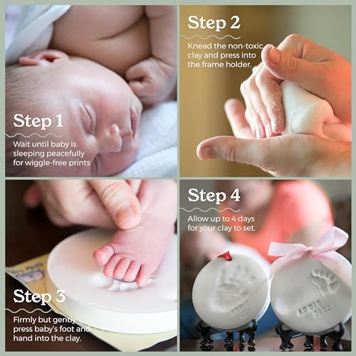 Baby Handprint & Footprint Clay Keepsake Kit - DIY Newborn Ornament Set