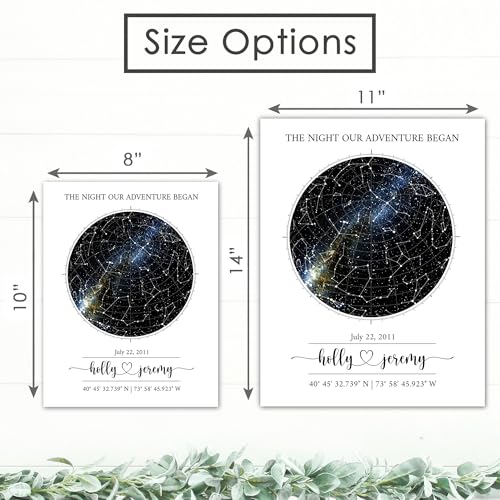 Custom Star Map Art Print Personalized Night Sky Wedding Anniversary Gift