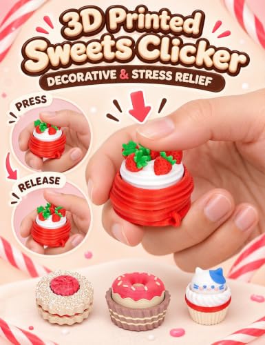 3D Printed Dessert Advent Calendar 2026 – 24 Day Fidget Clicker Toys for Stress Relief