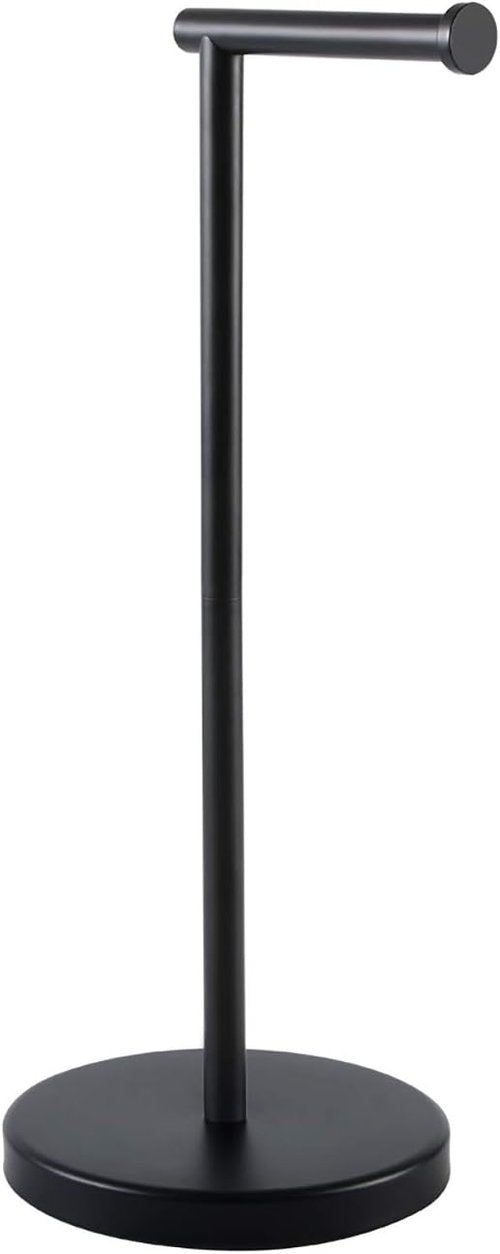 KES Bathroom Toilet Paper Holder - Modern Freestanding Tissue Roll Holder in Matte Black, 20.2" H