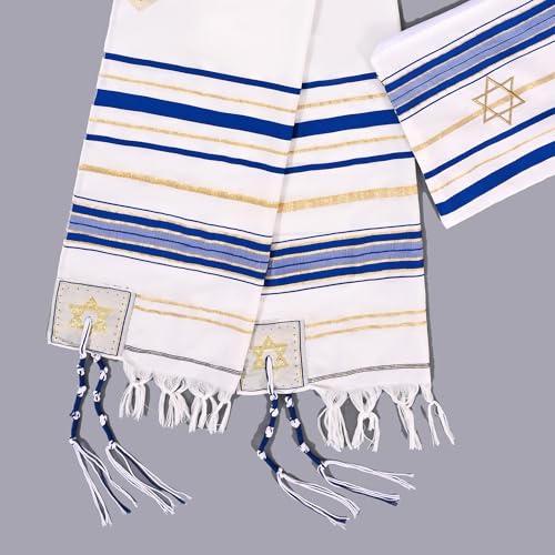 Blue and White Polyester Tassel Set - 4-Piece Decorative Fringe Accessory