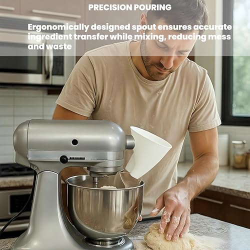 Pouring Shield and Ingredient Funnel for 4.5-5 Qt Tilt-Head Stand Mixers