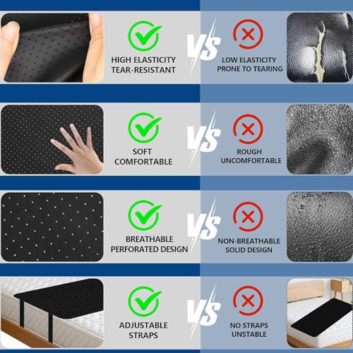 Grounding Mat for Bed - Tear-Resistant PU Leather, King Size (27"x78")