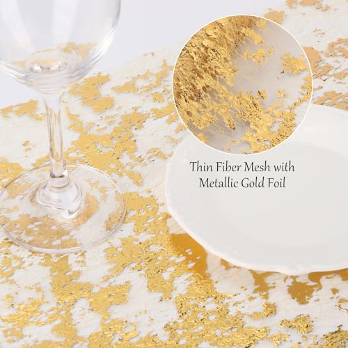Gold Table Runner 11x108 inches 4-Pack Sequin Glitter Mesh