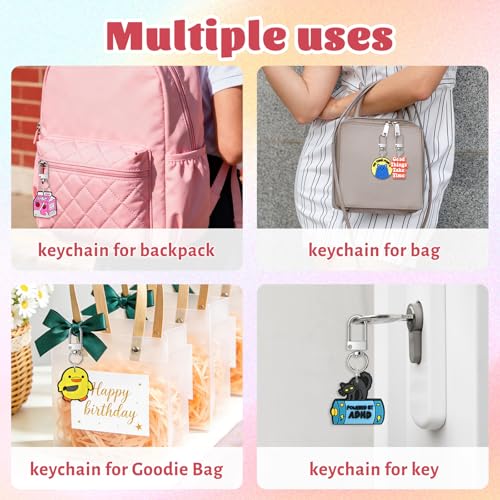 Pabucle Random-200 Bulk Cute Keychain Pack for Car Keys, Purses & Bags