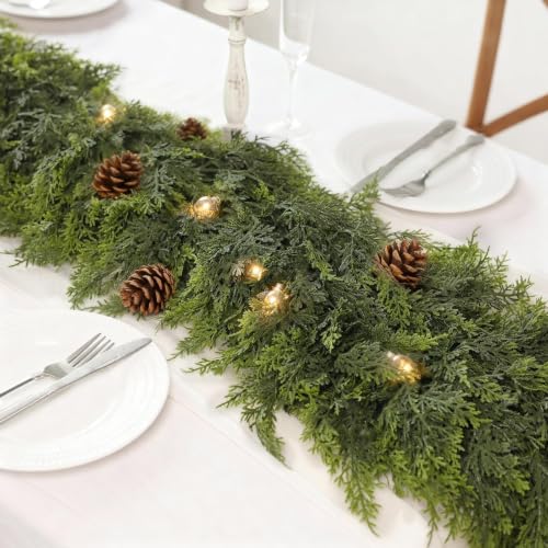 GLIDLION 9FT Lifelike Cedar Garland - Artificial Christmas Decor, 1 Piece