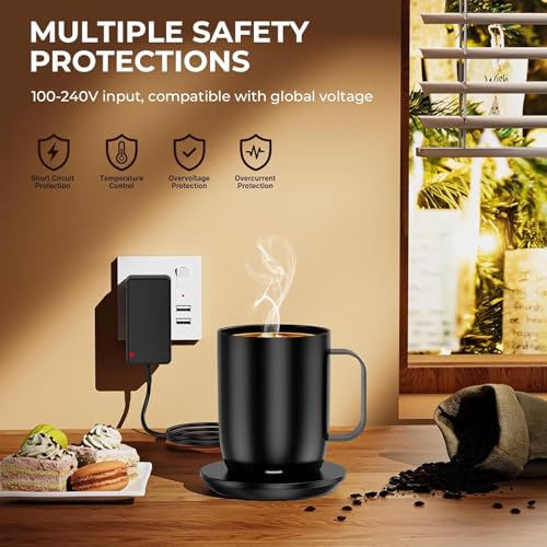 OatXtorpor Charging Coaster for Temperature Control Smart Mug - Compatible with Emb BER 1 & 2 Generation, Black