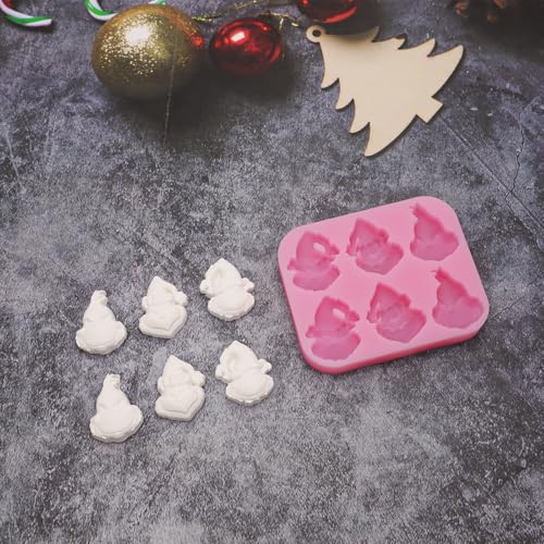 XMAS2 2 Pcs 3D Skull Christmas Chocolate Molds – Pink Silicone Candy & Cake Mold