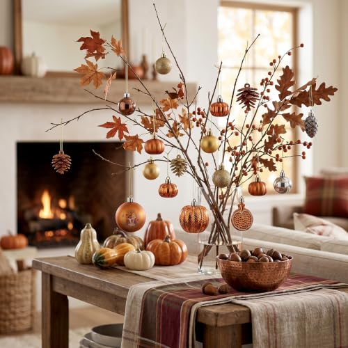 35-Piece Shatterproof Fall Tree Ornaments - Thanksgiving Decor Set