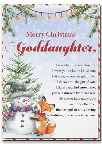 BlinkWishes Goddaughter Christmas Card – Goddaughter Edition with Envelope & Seal
