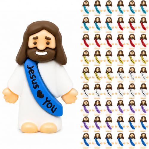 54-Pack Mini Jesus Figurines - Silicone Pocket Figures for Easter & Church
