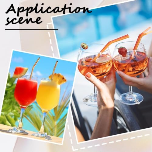 Summer Ocean Wine Charms Set with Upgraded Gift Box - 14 Silver Tone Drink Markers for Glasses, Party & Wedding Decor