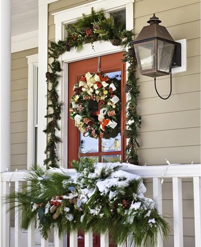 Adjustable Front Door Wreath Hanger, 14 to 26 Inch Heavy Duty Metal Hook