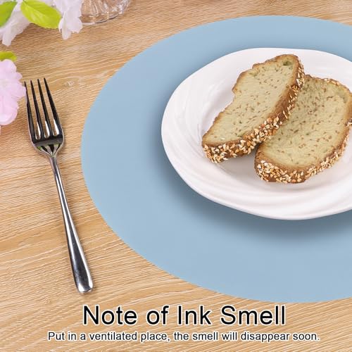 13-Inch Round Disposable Paper Placemats, Dusty Blue, 100-Pack