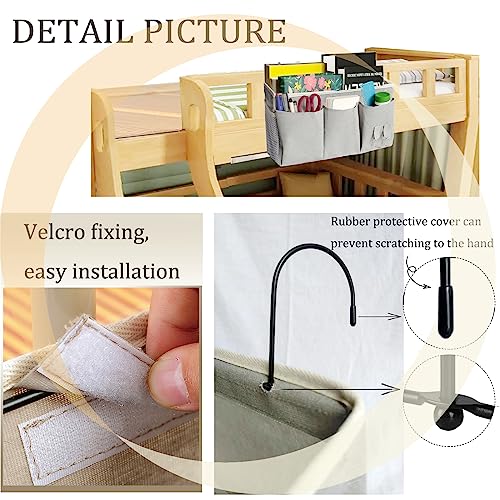 Canvas Bedside Caddy Hanging Storage Organizer for Dorm and Hospital Beds