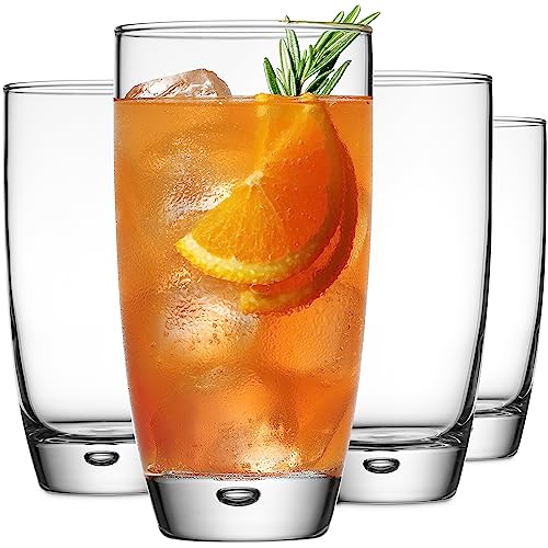 Glaver's 4-Piece 16oz Highball Glass Set - Elegant Water & Cocktail Glasses