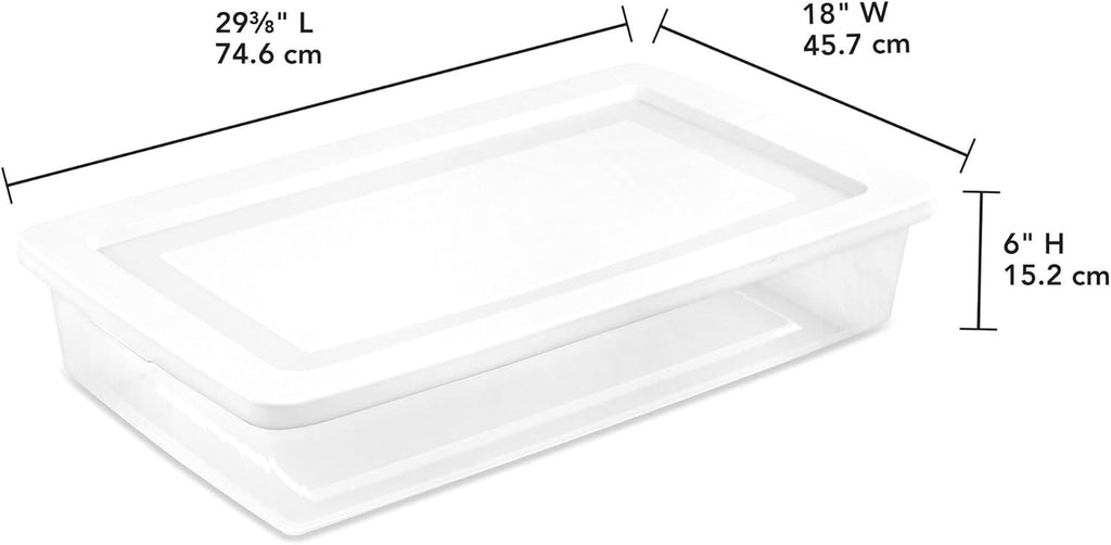 Sterilite 41 Quart Storage Box - 6 Pack Clear Plastic Totes with Secure Snapping Lids for Organization