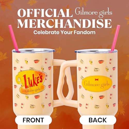 40oz Stainless Steel Tumbler with Handle and Straw - Themed Travel Cup