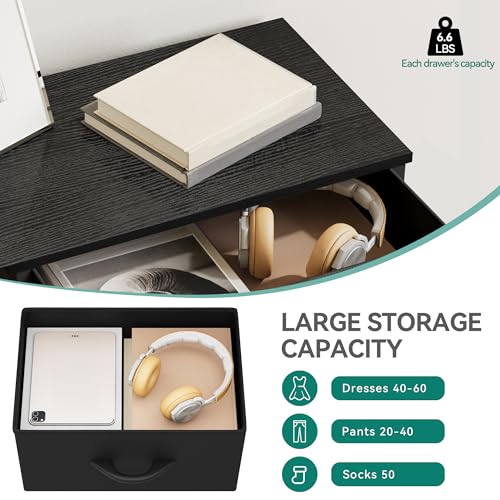 4-Drawer Fabric Storage Tower with Wooden Top and Steel Frame
