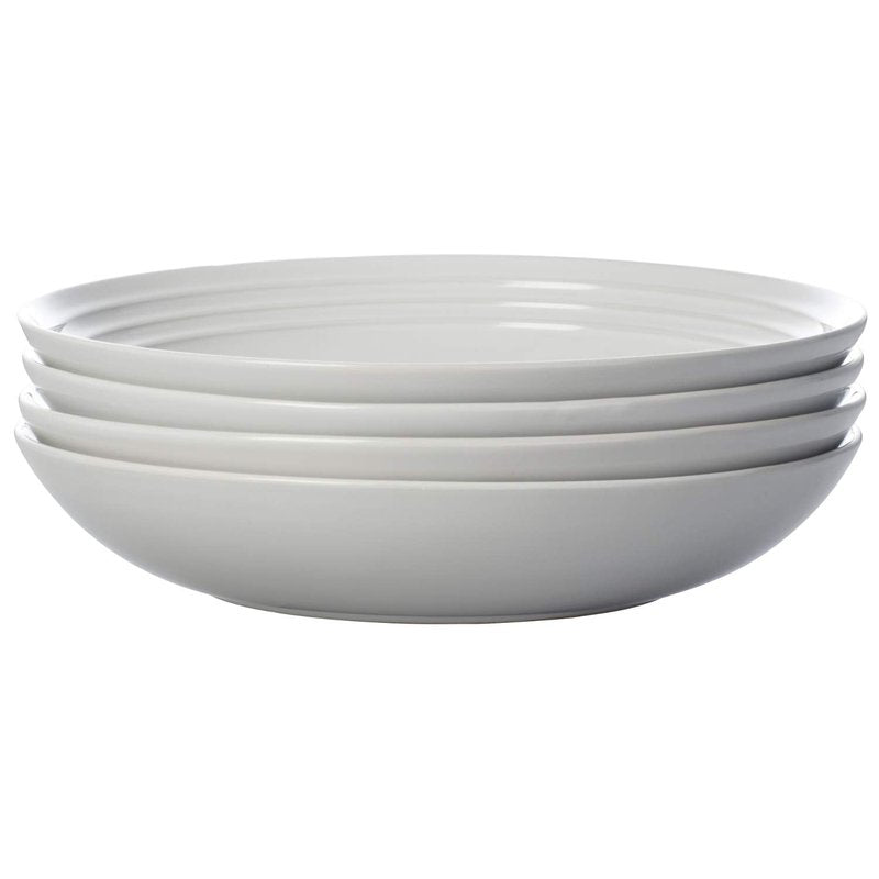 Le Creuset Stoneware Set of 4 Pasta Bowls, 8.5" each, White