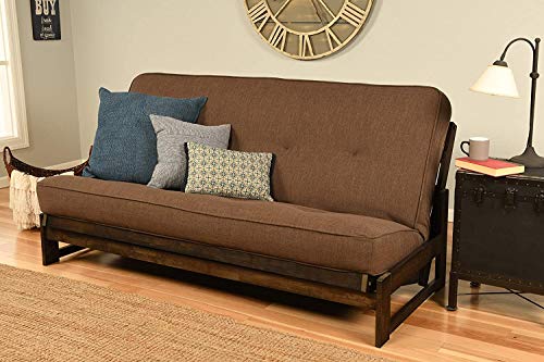 Full Size Linen Futon Cover for 6-8 Inch Mattresses - Brown