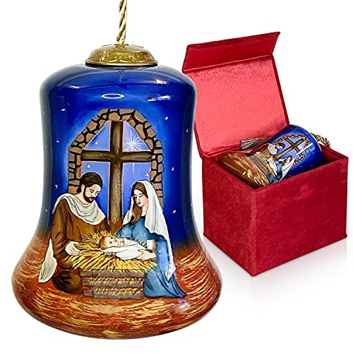 Keepsake Hand-Painted Glass Ornament for Grandma - Nativity Inner Beauty Gifts Gift Box