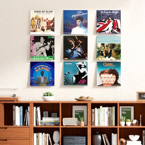 12-Inch Clear Acrylic Floating Shelves - 6-Piece Wall Mount Display Set