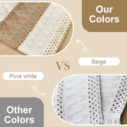 Boho Macrame Placemats Set of 6, Woven Burlap Farmhouse Dining Table Mats