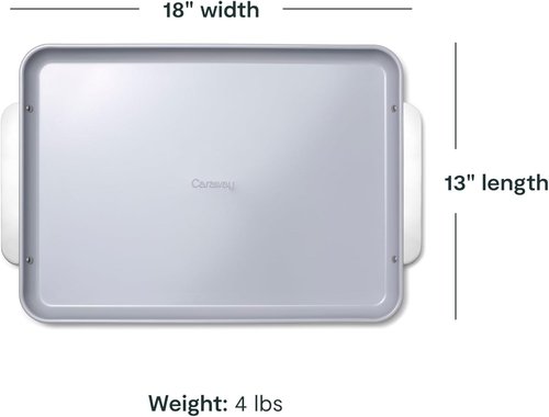 Caraway Non-Stick Ceramic Baking Sheet - Non-Toxic & PTFE Free - Ideal for Baking & Roasting - Large (18" x 13") - Black