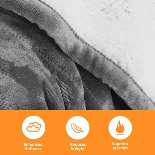 Electric Heated Throw Blanket, 50x60 Inches, 10 Heat Settings & Auto-Off