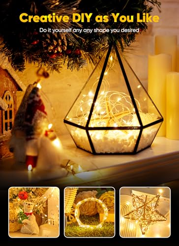 33FT 100 LED Battery Operated Fairy String Lights - Waterproof Silver Wire