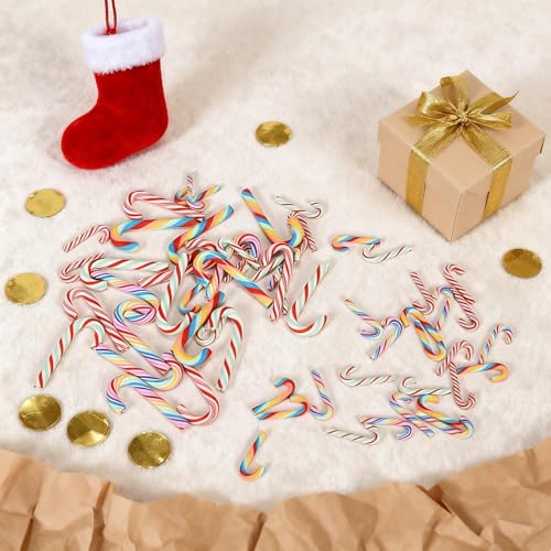 GlyinnHe 60 Mini Candy Canes for Christmas Crafts DIY Decor Ornaments