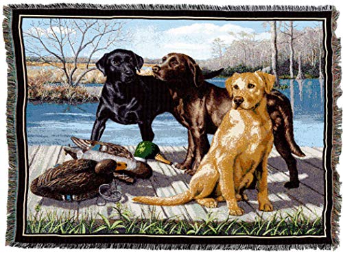 Pure Country Weavers Labrador Retriever Woven Blanket - All Colors 72x54 in - Made in USA