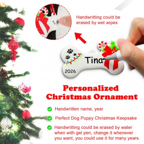 Tevxj 2026 Dog Bone Christmas Ornament - Personalized Pet Hanging Decoration (Dog Bone)