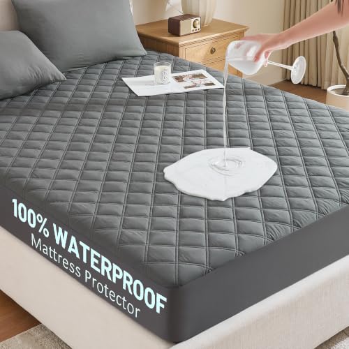 Waterproof Queen Mattress Protector with Deep Pocket - Soft & Breathable