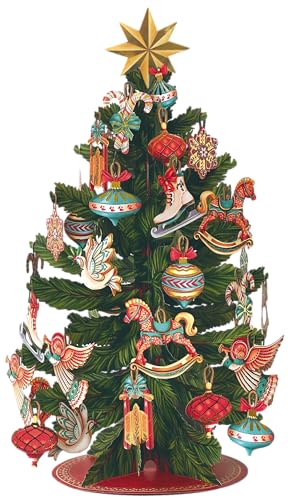 3D Pop Up Christmas Tree Card - 15 Inch Holiday Greeting Card with Envelope