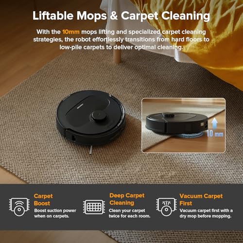 Roborock Qrevo Robot Vacuum and Mop, 8000Pa Suction, All-in-One Dock, Black