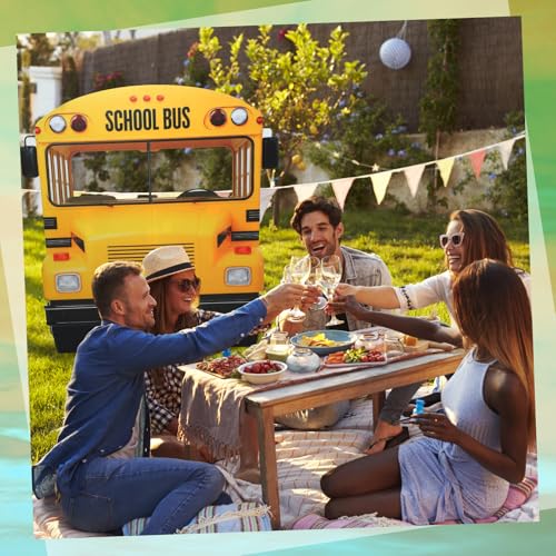 4.6ft School Bus Cardboard Cutout Photo Booth Prop for School Party Decor