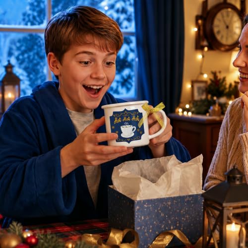 Gandeer Christmas Express Train Coffee Mugs Set - Hot Cocoa Variant, 12 oz, 6 Pack